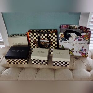 MacKenzie-Childs AUTHENTIC Checkered Bag and Box Set!